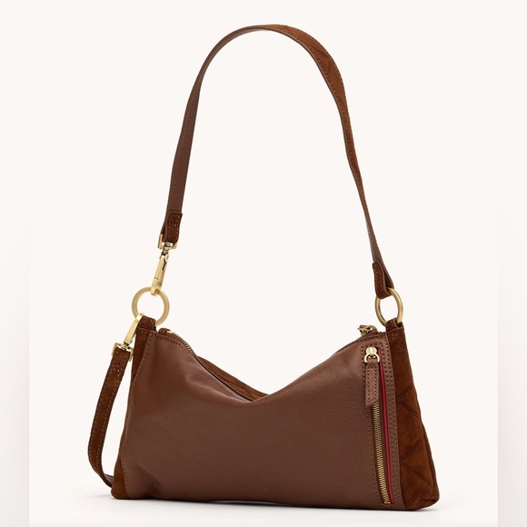 Hammitt Kyle Chocolate Diamond Suede Quilted Shoulder Bag - Picture 3 of 6